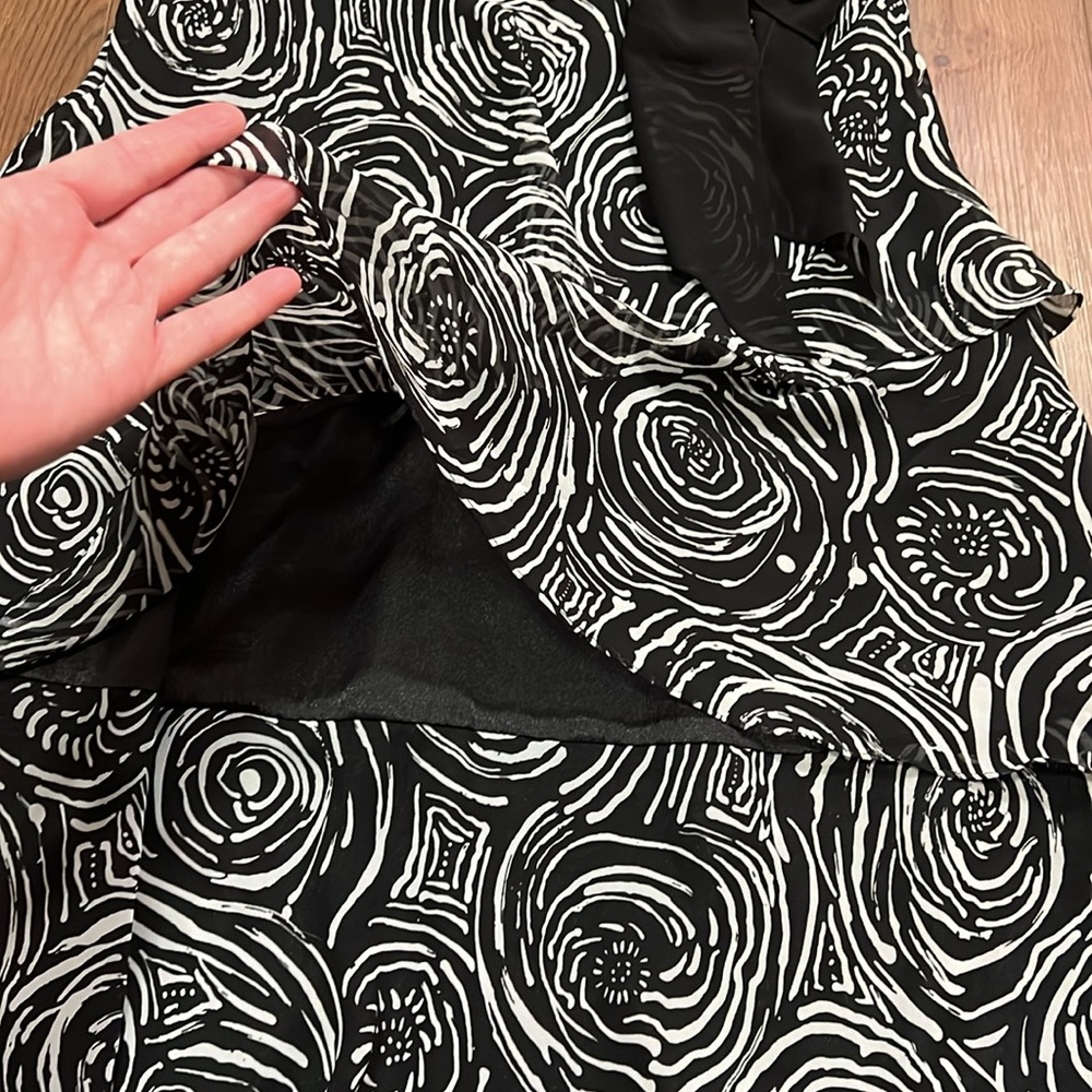 black and white tiered ruffle dress Holiday Party wedding guest spagatti straps - Picture 8 of 11
